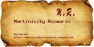 Martiniczky Rozmarin névjegykártya